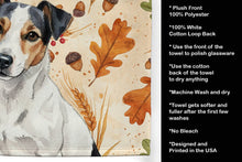 Load image into Gallery viewer, White with Black Markings Russell Terrier Heirloom Fall Kitchen Towel