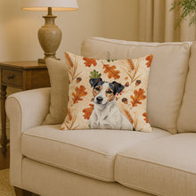 Load image into Gallery viewer, White with Black Markings Russell Terrier Heirloom Fall Throw Pillow