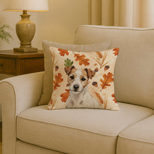 Load image into Gallery viewer, White with Tan Markings Russell Terrier Heirloom Fall Throw Pillow
