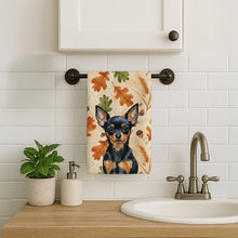 Load image into Gallery viewer, Black and Tan Russian Toy Heirloom Fall Kitchen Towel