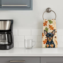 Load image into Gallery viewer, Black and Tan Russian Toy Heirloom Fall Kitchen Towel
