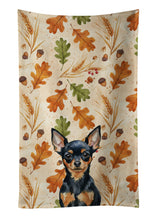Load image into Gallery viewer, Black and Tan Russian Toy Heirloom Fall Kitchen Towel