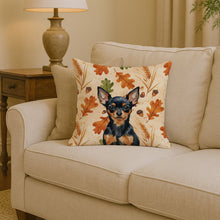 Load image into Gallery viewer, Black and Tan Russian Toy Heirloom Fall Throw Pillow