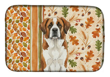 Load image into Gallery viewer, Brown and White Saint Bernard Heirloom Fall Dish Drying Mat