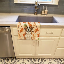 Load image into Gallery viewer, Brown and White Saint Bernard Heirloom Fall Kitchen Towel