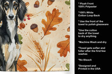 Load image into Gallery viewer, Black and Tan Saluki Heirloom Fall Kitchen Towel