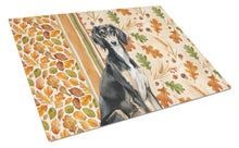 Load image into Gallery viewer, Black and Tan Saluki Heirloom Fall Glass Cutting Board