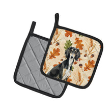 Load image into Gallery viewer, Black and Tan Saluki Heirloom Fall Pair of Pot Holders