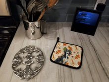 Load image into Gallery viewer, Black and Tan Saluki Heirloom Fall Pair of Pot Holders