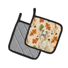 Load image into Gallery viewer, Cream Saluki Heirloom Fall Pair of Pot Holders