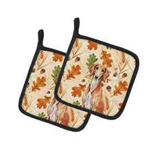 Load image into Gallery viewer, Red Saluki Heirloom Fall Pair of Pot Holders