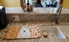 Load image into Gallery viewer, White Samoyed Heirloom Fall Dish Drying Mat
