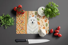 Load image into Gallery viewer, White Samoyed Heirloom Fall Glass Cutting Board