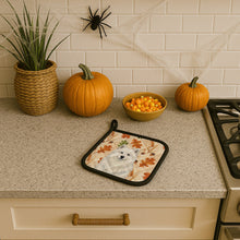 Load image into Gallery viewer, White Samoyed Heirloom Fall Pair of Pot Holders