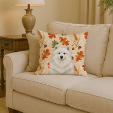 Load image into Gallery viewer, White Samoyed Heirloom Fall Throw Pillow