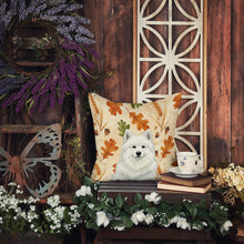 Load image into Gallery viewer, White Samoyed Heirloom Fall Throw Pillow