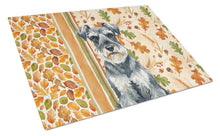 Load image into Gallery viewer, Schnauzer Heirloom Fall Glass Cutting Board