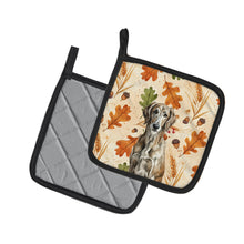 Load image into Gallery viewer, Brindle Scottish Deerhound Heirloom Fall Pair of Pot Holders