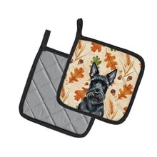 Load image into Gallery viewer, Scottish Terrier Heirloom Fall Pair of Pot Holders