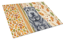 Load image into Gallery viewer, Black Shar Pei Heirloom Fall Glass Cutting Board