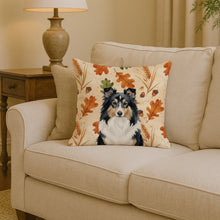 Load image into Gallery viewer, Tricolor Sheltie Heirloom Fall Throw Pillow
