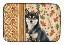 Load image into Gallery viewer, Black and Tan Shiba Inu Heirloom Fall Dish Drying Mat