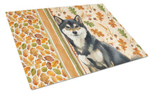 Load image into Gallery viewer, Black and Tan Shiba Inu Heirloom Fall Glass Cutting Board