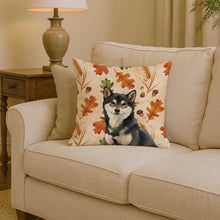 Load image into Gallery viewer, Black and Tan Shiba Inu Heirloom Fall Throw Pillow