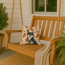 Load image into Gallery viewer, Black and Tan Shiba Inu Heirloom Fall Throw Pillow