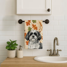 Load image into Gallery viewer, Black and White Shih Tzu Heirloom Fall Kitchen Towel