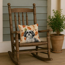 Load image into Gallery viewer, Black and White Shih Tzu Heirloom Fall Throw Pillow