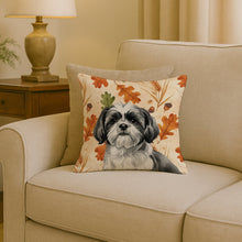 Load image into Gallery viewer, Black and White Shih Tzu Heirloom Fall Throw Pillow