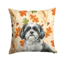 Load image into Gallery viewer, Black and White Shih Tzu Heirloom Fall Throw Pillow