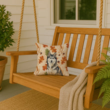 Load image into Gallery viewer, Agouti Siberian Husky Heirloom Fall Throw Pillow