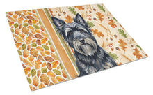 Load image into Gallery viewer, Black Skye Terrier Heirloom Fall Glass Cutting Board