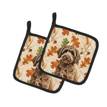 Load image into Gallery viewer, Spanish Water Dog Heirloom Fall Pair of Pot Holders