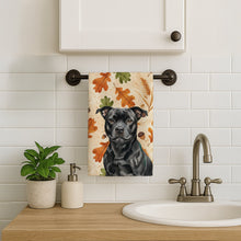 Load image into Gallery viewer, Black Staffordshire Bull Terrier Heirloom Fall Kitchen Towel