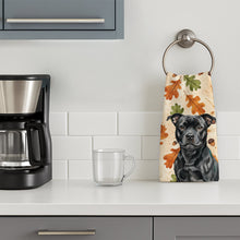 Load image into Gallery viewer, Black Staffordshire Bull Terrier Heirloom Fall Kitchen Towel