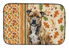 Load image into Gallery viewer, Brindle Staffordshire Bull Terrier Heirloom Fall Dish Drying Mat