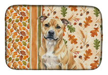 Load image into Gallery viewer, Fawn Staffordshire Bull Terrier Heirloom Fall Dish Drying Mat