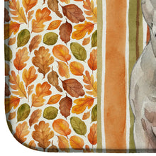 Load image into Gallery viewer, White Staffordshire Bull Terrier Heirloom Fall Dish Drying Mat