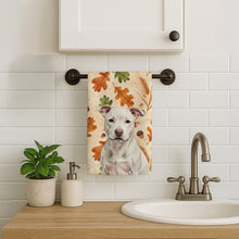 Load image into Gallery viewer, White Staffordshire Bull Terrier Heirloom Fall Kitchen Towel