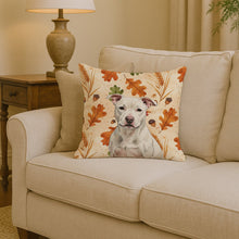 Load image into Gallery viewer, White Staffordshire Bull Terrier Heirloom Fall Throw Pillow