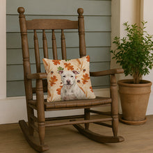 Load image into Gallery viewer, White Staffordshire Bull Terrier Heirloom Fall Throw Pillow