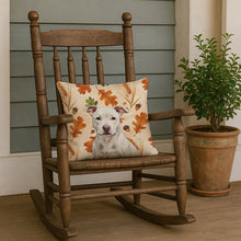 Load image into Gallery viewer, White Staffordshire Bull Terrier Heirloom Fall Throw Pillow