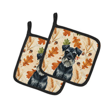 Load image into Gallery viewer, Standard Schnauzer Heirloom Fall Pair of Pot Holders
