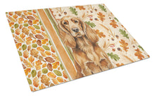 Load image into Gallery viewer, Sussex Spaniel Heirloom Fall Glass Cutting Board