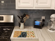 Load image into Gallery viewer, Black Tibetan Mastiff Heirloom Fall Glass Cutting Board