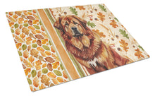 Load image into Gallery viewer, Red Gold Tibetan Mastiff Heirloom Fall Glass Cutting Board