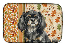 Load image into Gallery viewer, Black and Tan Tibetan Spaniel Heirloom Fall Dish Drying Mat